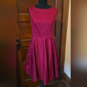 Grace Karin Sleeveless Fit-and-Flare Dress in Raspberry